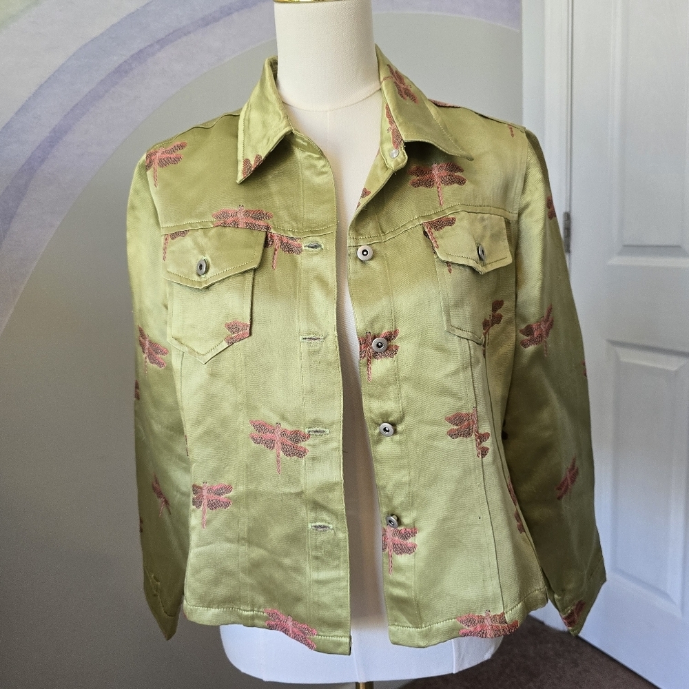 3 Sisters Vintage | Small | Green Dragonfly Jacket